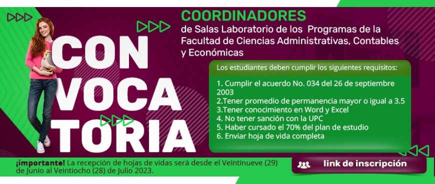 CONVOCATORIAS PARA COORDINADORES DE LAS SALAS DE LABORATORIO DE LOS PROGRAMAS FACE