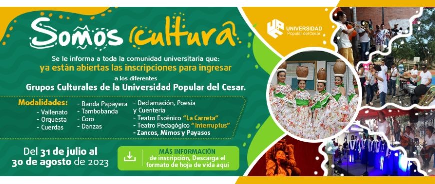 INSCRIPCIONES PARA INGRESAR A LOS GRUPOS CULTURALES DE LA UNIVERSIDAD